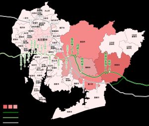 아이치현 내 통과 자치체