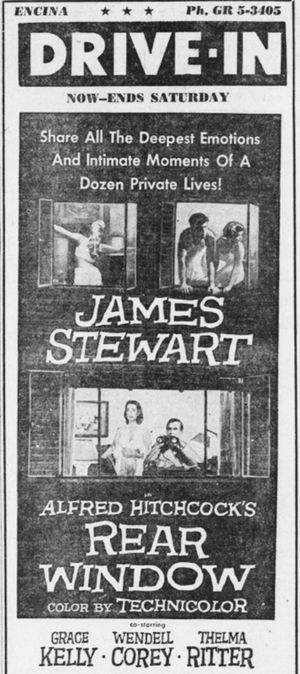 1954년 드라이브인 영화관 광고