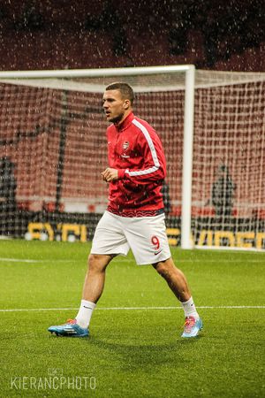 2014년 아스널에서 몸을 푸는 포돌스키