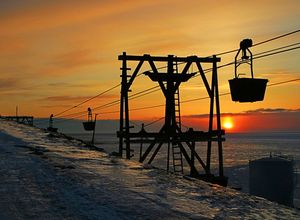 과거 석탄 운송에 사용되었던 폐쇄된 삭도