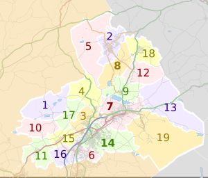 펜들 자치구의 구역들