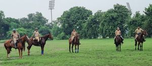 콜카타 마이단(Kolkata Maidan), 서벵골 주(West Bengal), 인도에서 촬영한 콜카타 경찰 기마경찰