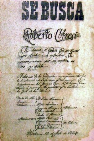 1824년 스페인 제국이 발행한, 해적 선장 로베르토 코프레시 체포에 대한 금은 보상금을 제시하는 지명수배 포스터