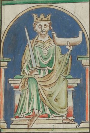 매슈 파리스가 그린 영국 연대기 요약본에 묘사된 윌리엄 정복자.