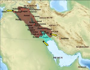 나람신은 동쪽의 엘람부터 서쪽의 에블라와 아르마눔까지 원정을 감행했다.