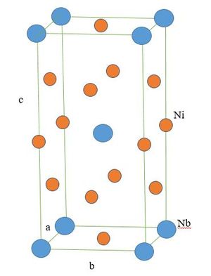 γ" (Ni3Nb)의 결정 구조 (체심 정방)