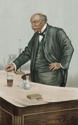 1899년 바니티 페어에 실린 레일리 경의 캐리커처 (제목: 아르곤)