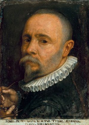 시모네 페테르차노, 1589년 카라바조의 견습 생활 말년의 자화상.