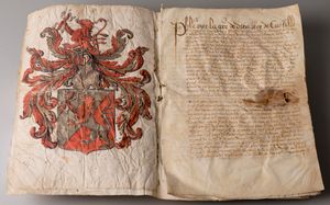 1590년 빌럼 오렌지 공 암살자 발타자르 제라르(Balthasar Gérard)의 가족에게 필리프 2세가 보낸 포상금 서한