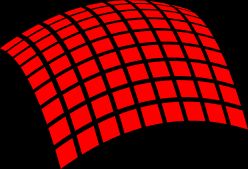 직사각형과 유사한 작은 도형들로 분할된 곡면