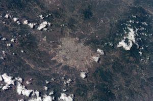 테구시갈파의 위성 사진