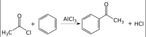 아세틸 클로라이드에 의한 벤젠의 프리델-크래프츠 아실화