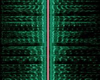 AM 신호의 소노그램, 수직으로 반송파와 양쪽 측파대를 보여줌
