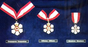 캐나다 훈장의 세 등급(동반자, 장교, 회원)