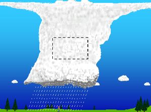 C}} 범위인 뇌우 중심부에서 발생한다.