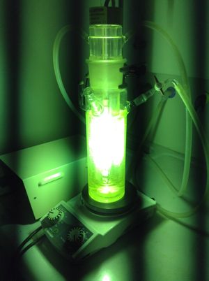 수은등을 사용한 광화학 침지형 반응기 (750 mL)