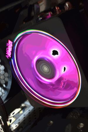 CPU 팬의 다양한 셔터 속도. 첫 번째부터 마지막까지 셔터 속도: 2초, 1초, 1/10초, 1/100초, 1/200초, 1/500초, 1/1000초, 1/2000초, 1/4000초