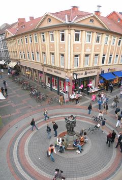 보행자 구역 중심부인 "배꼽"