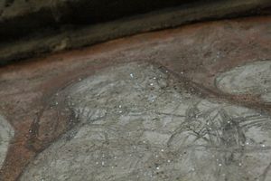 프레스코화에 박힌 운모 조각들(반짝임 효과)