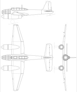 헝가리 바르가 RMI-1 X/H의 도면 – 세계 최초로 작동하는 터보프롭 엔진을 장착한 항공기