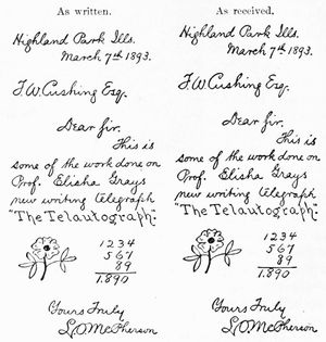 텔레오토그래프의 샘플 작업