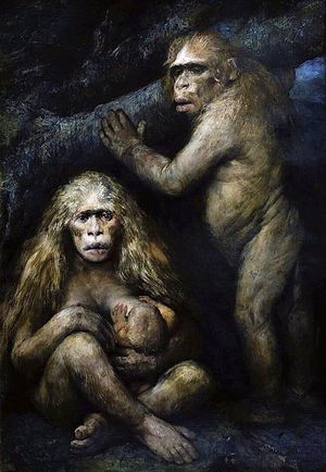 추측 종인 두 마리의 P. alalus 초상화