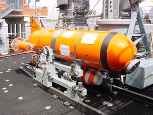 Pinguin B3 기뢰제거 드론. 독일 해군의 프랑켄탈급 기뢰제거함에서 운용된다.