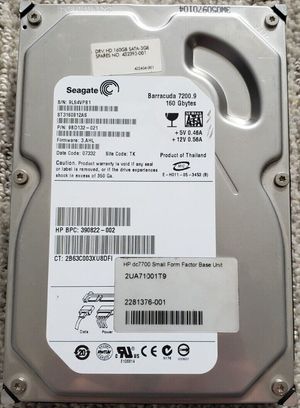 시게이트 바라쿠다 HDD 160GB 모델 ST3160812AS