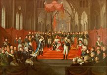 트론헤임(Trondheim) 니달로스 대성당(Nidaros Cathedral)에서 노르웨이 국왕으로 즉위하는 칼 3세 요한(Charles III John)