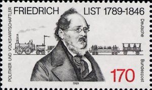 1989년 서독 연방우정청이 리스트 탄생 200주년을 기념하여 발행한 우표