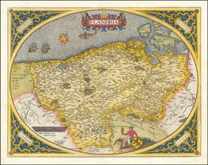 1584년 아브라함 오르텔리우스가 제작한 플랑드르 백작령 지도