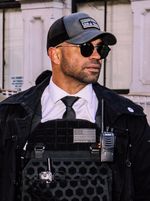 2020년 집회에 참석한 엔리케 타리오. 2018년 이 단체의 전국 의장이 되었다.