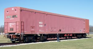 미국 공군 국립 박물관에 전시된 퇴역한 피스키퍼 철도 기지 차량 시제품.