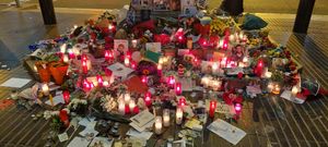 바르셀로나 람블라 거리(La Rambla, Barcelona)의 리엄 페인 추모식, 2024년 10월