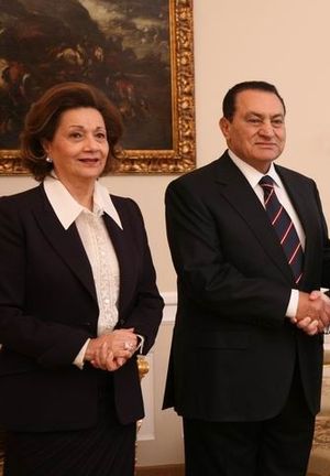 2008년 무바라크와 그의 부인 수잔