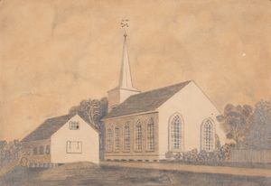 1862년 카이타이아 교회와 교실 그림