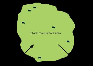 연속 방목, 저투입 저산출 시스템의 도식
