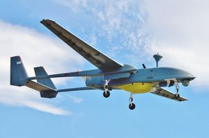 비행 중인 이스라엘 공군 헤론 무인기