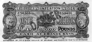 스컬린과 테오도어의 인플레이션 자금 조달 계획을 비판하는 풍자 만화