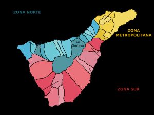 테네리페섬 시정촌 지도