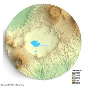 응고롱고로 분화구 지도