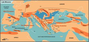 후기 마이오세 유럽 지도