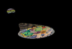 단판류 미크로필리나(Micropilina)의 내부 해부학. 입이 있는 왼쪽이 머리 부분이다.