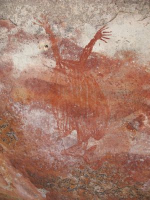 원주민 오스트레일리아 예술에 묘사된 큰박쥐