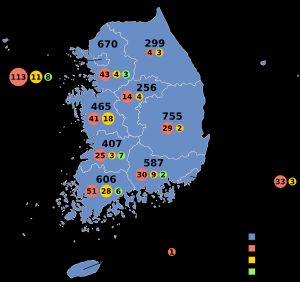 1981년 대한민국 대통령 선거 결과. 유치송은 전두환에 이어 2위를 기록했다.
