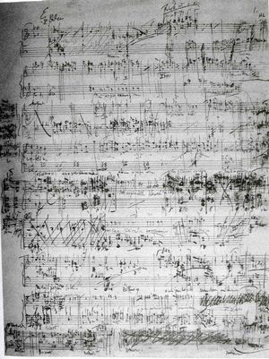 야나체크의 예누파 자필 악보 중 유일하게 보존된 페이지