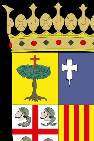 무어인의 머리를 포함한 아라곤의 문장.