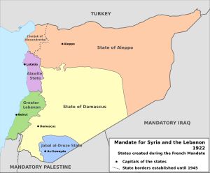 프랑스 위임 통치와 1920년에 수립된 국가들의 지도