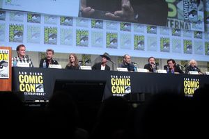 2015년 샌디에고 코믹콘에서 영화를 홍보하기 위해 모인 헤이트풀8의 출연진과 감독.