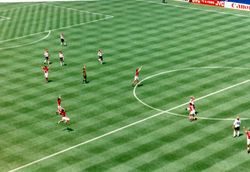 1994년 월드컵 8강전에서 월드 챔피언 독일을 꺾고 기뻐하는 불가리아 선수들(자이언츠 스타디움)